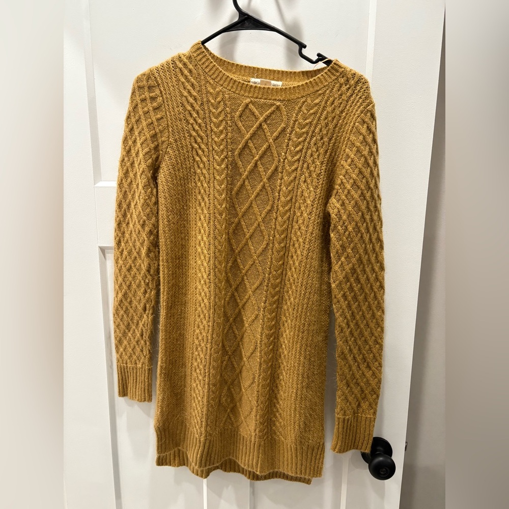 Double Zero Mustard Cable Knit Sweater